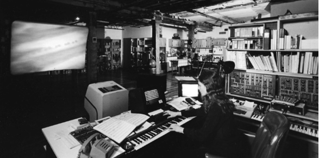 Computer Music pioneer, Laurie Spiegel, in her studio. Photo credit: Enrico Ferorelli